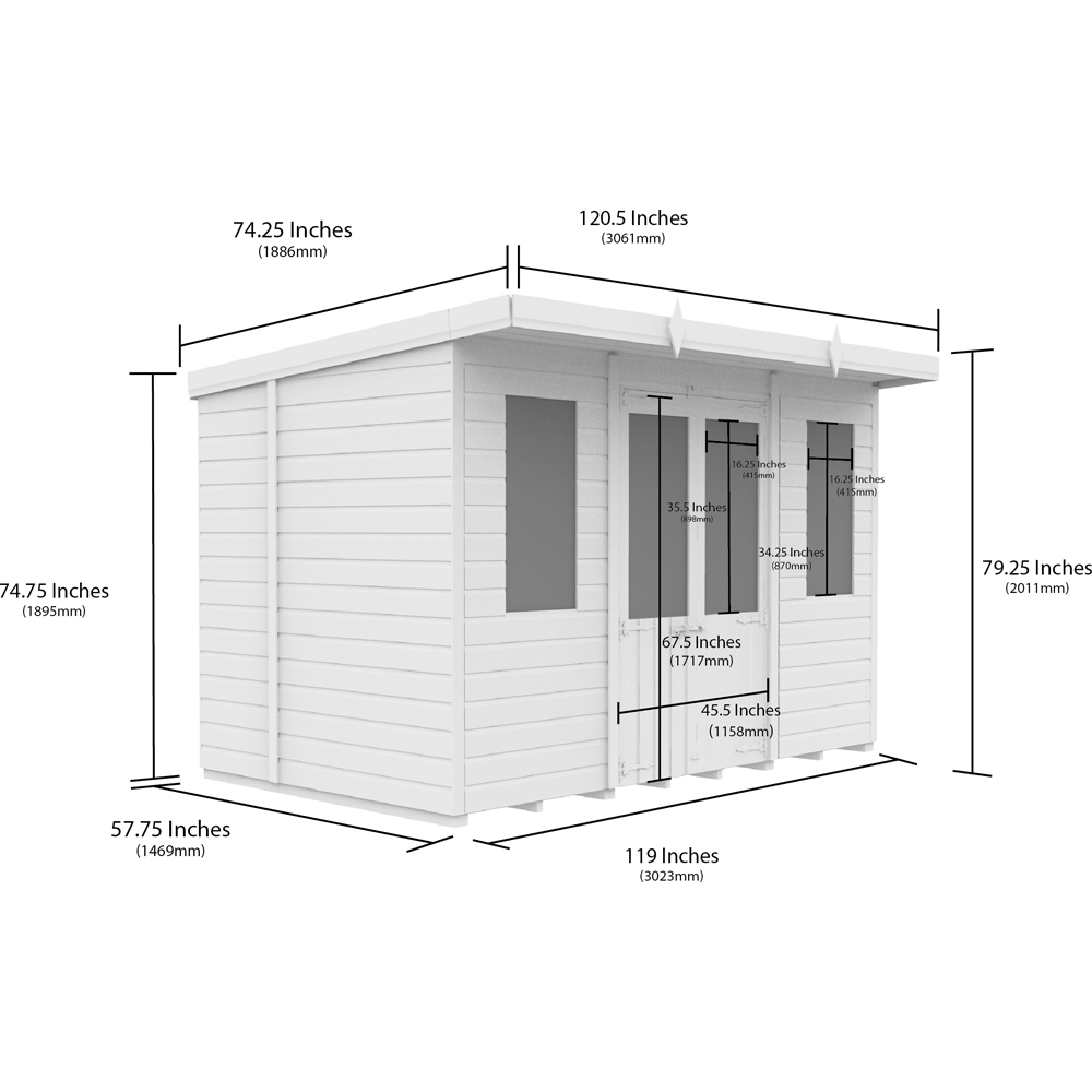 DIY Sheds 10 x 5ft Tongue and Groove Timber Pent Summerhouse Image 8