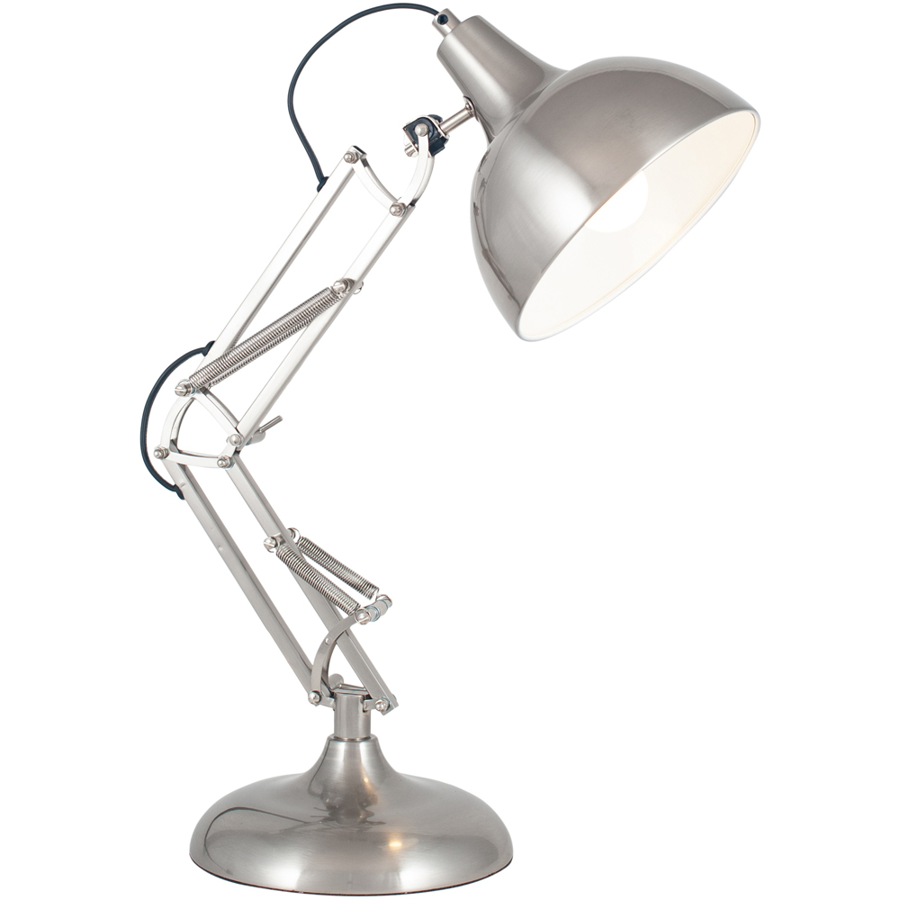 Pacific Lifestyle Alonzo Brushed Chrome Metal Angled Table Lamp Image 3