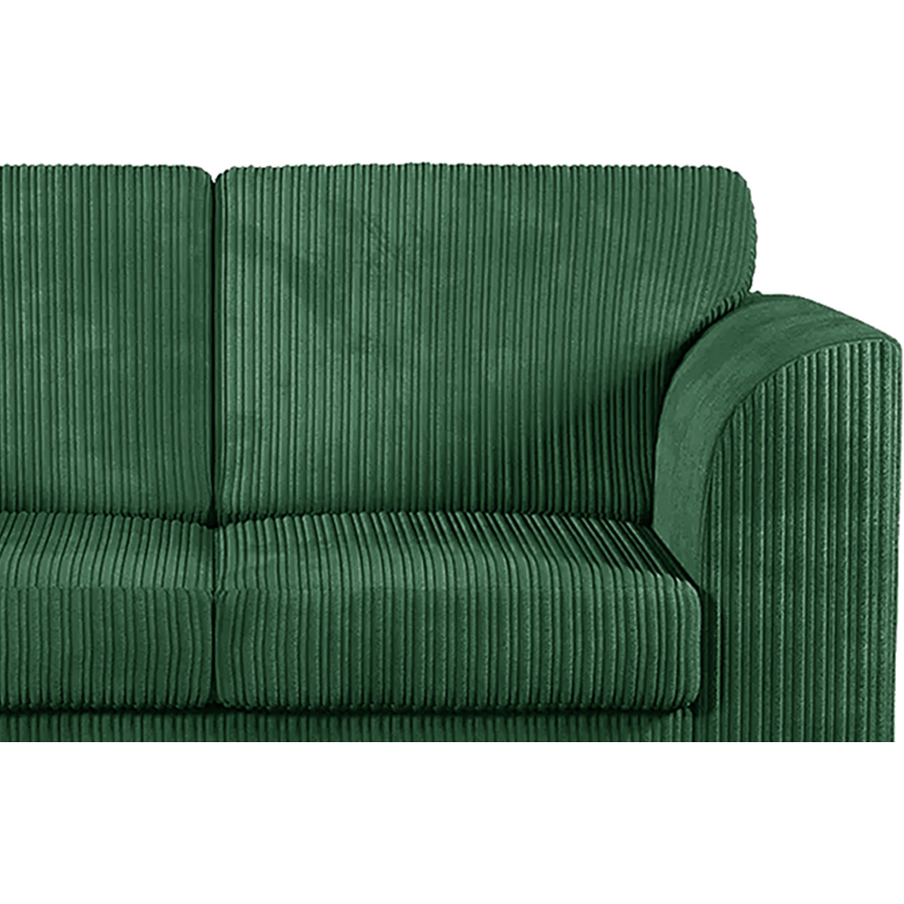 Luxor 4 Seater Green Jumbo Cord Full Back Left Hand L Shape Corner Sofa Image 4