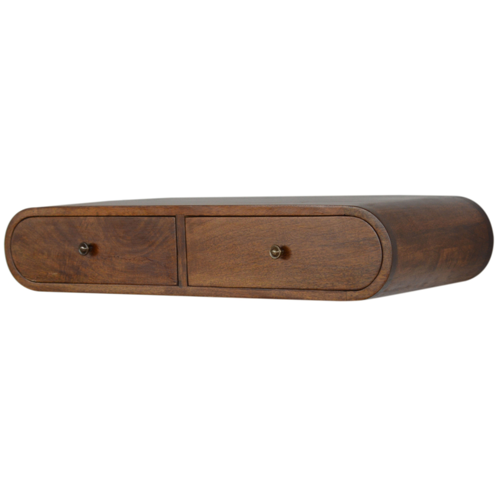 Artisan Furniture London Chestnut 2 Drawer Solid Wood Floating Console Table Image 4