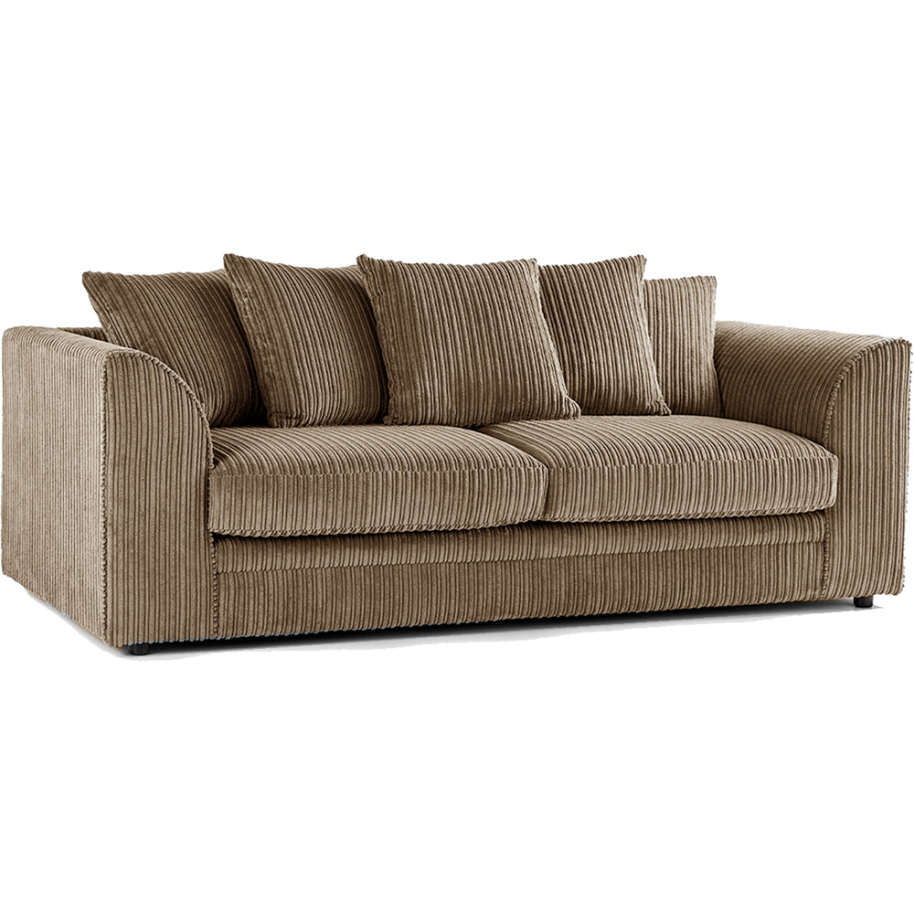 Portland Luxor 5 Seater Coffee Jumbo Cord Sofa Set with Scatter Back Image 3