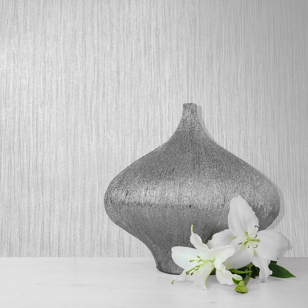 Muriva Lustre Grey Textured Wallpaper Image 3