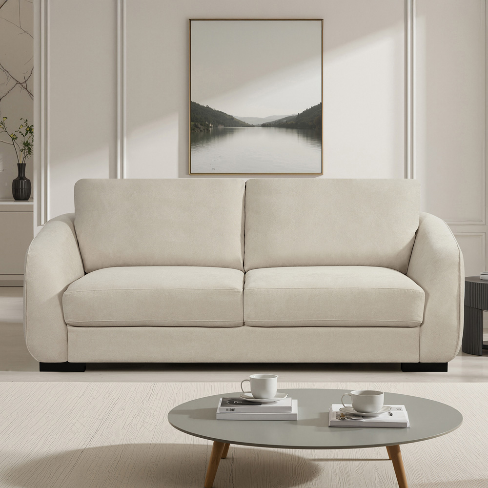 Artemis Home Fairview 3 Seater Brown Fabric Sofa Image 3