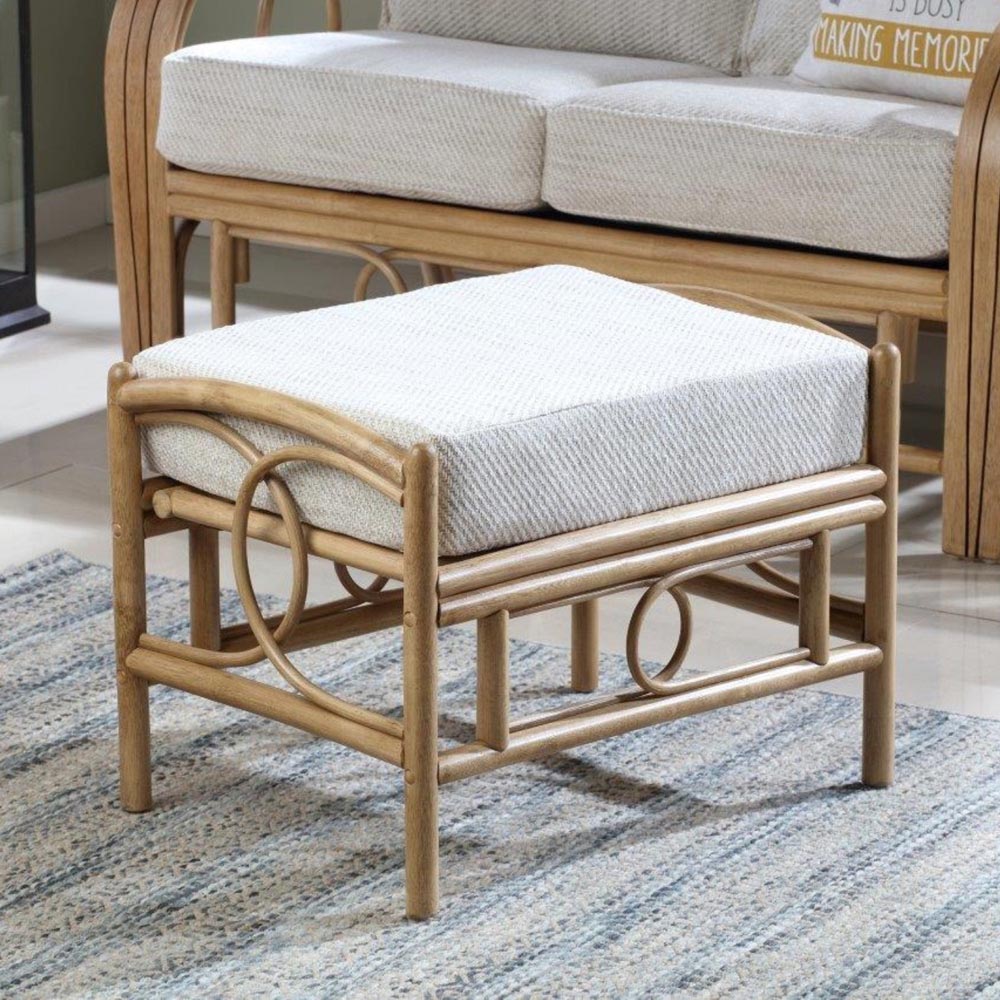 Desser Furniture Madrid 4 Seater Light Oak Jasper Sofa Set with Footstool Image 8