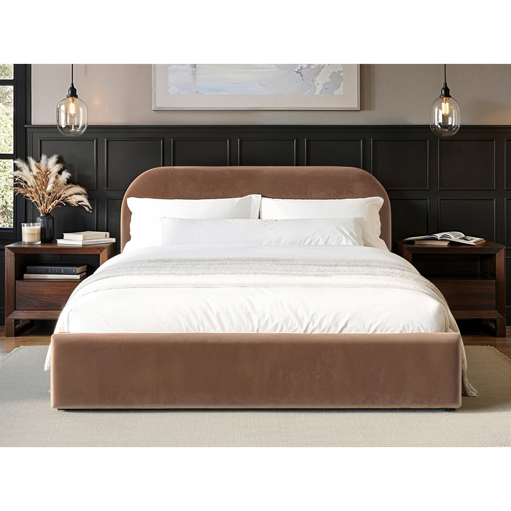 Flair Alba Double Chocolate Velvet Ottoman Bed Image 4