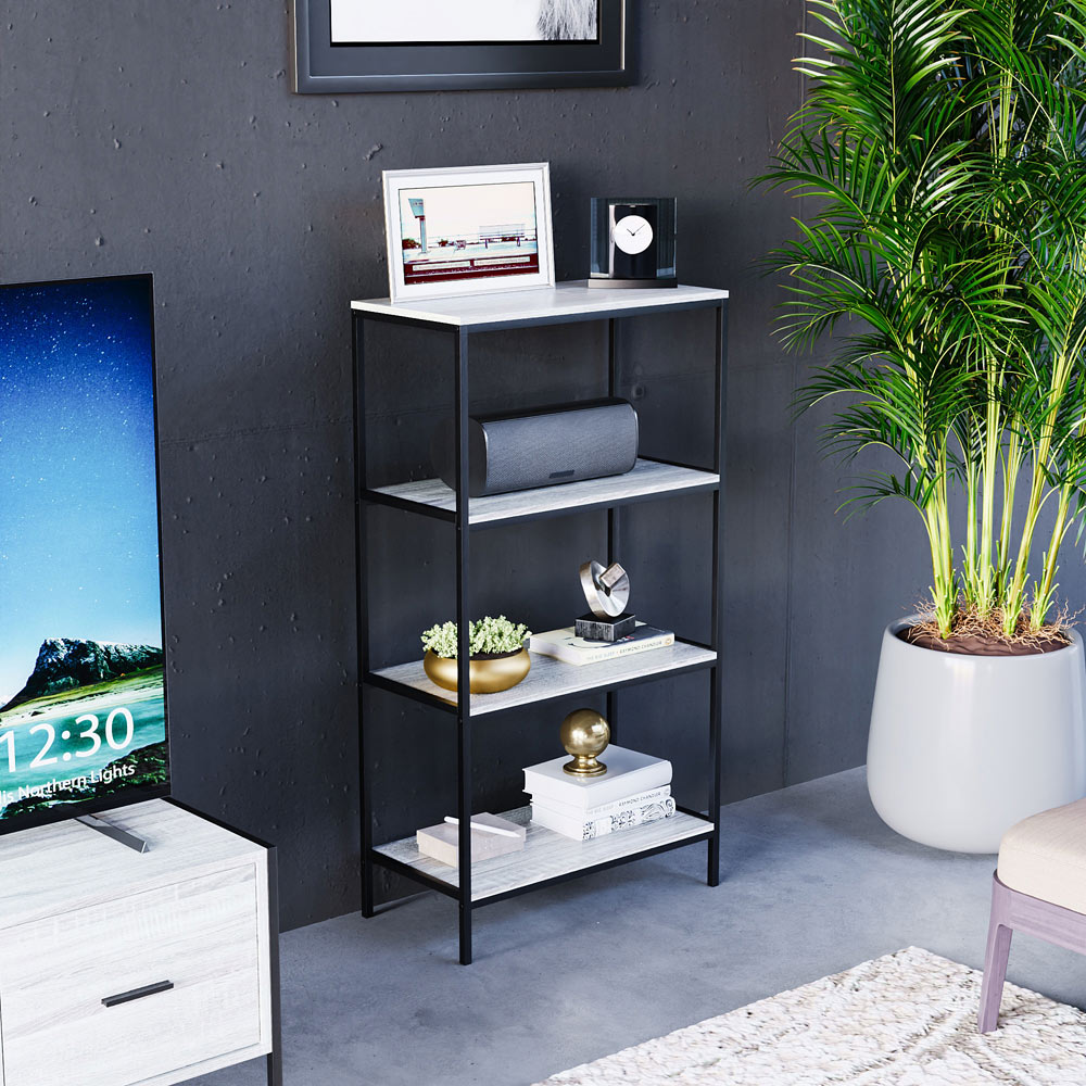 VIDA DESIGNS Brooklyn 4 Shelf Grey Bookcase Image 3