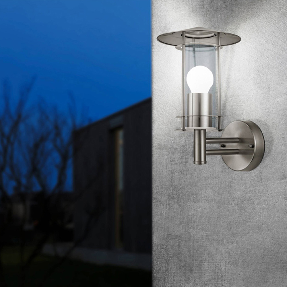 EGLO Lisio Stainless Steel Exterior Wall Light Image 2