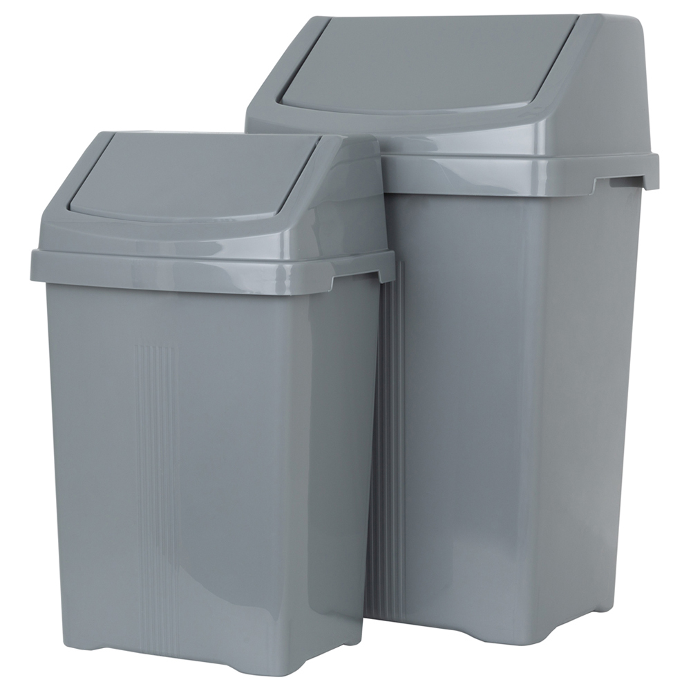 Wham 2 Piece Casa Bin Set (25L/50L Swing Bin) Silv Image 1