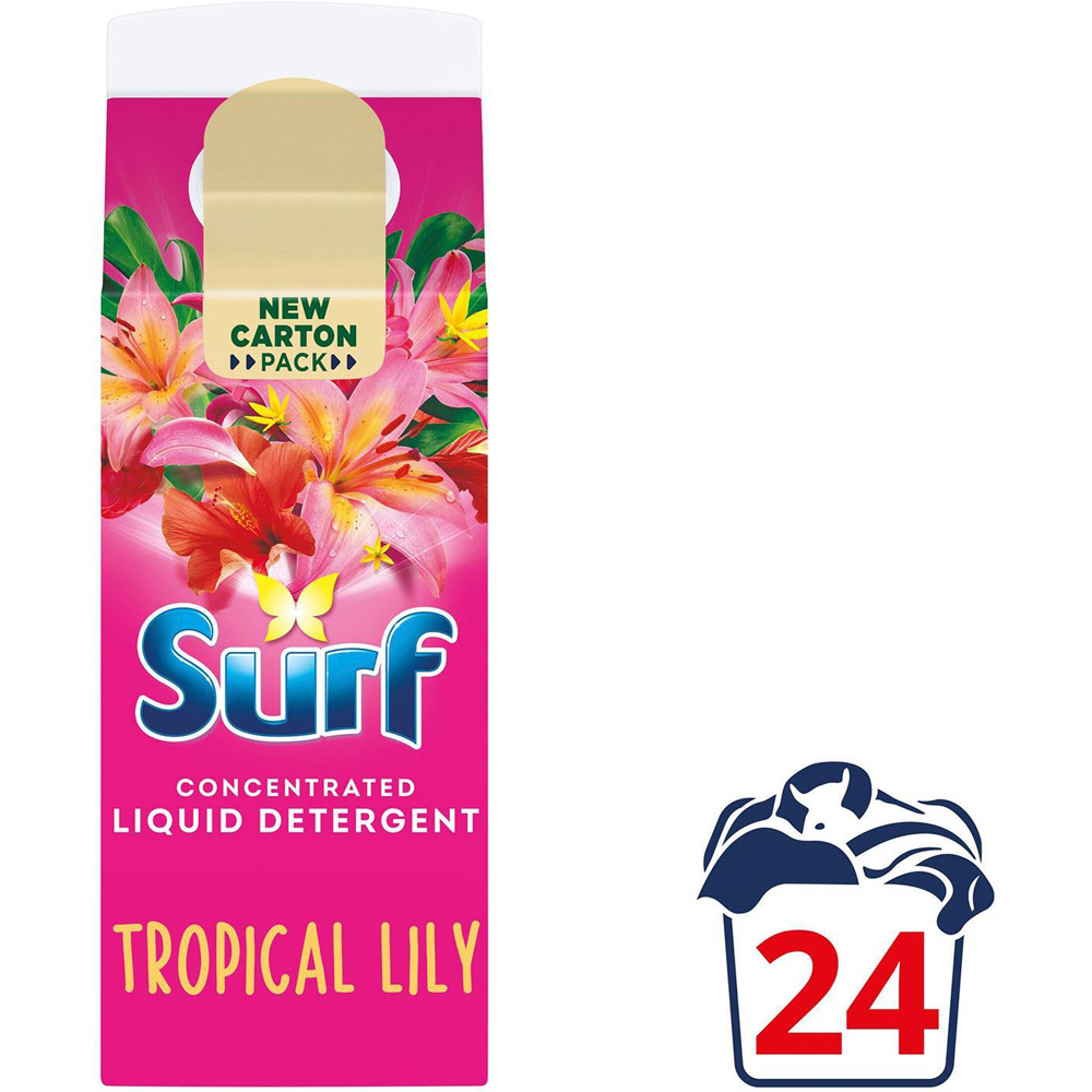 Surf Tropical Lily Concentrated Liquid Laundry Detergent 24 Washes 648ml 6 Pack Image 3