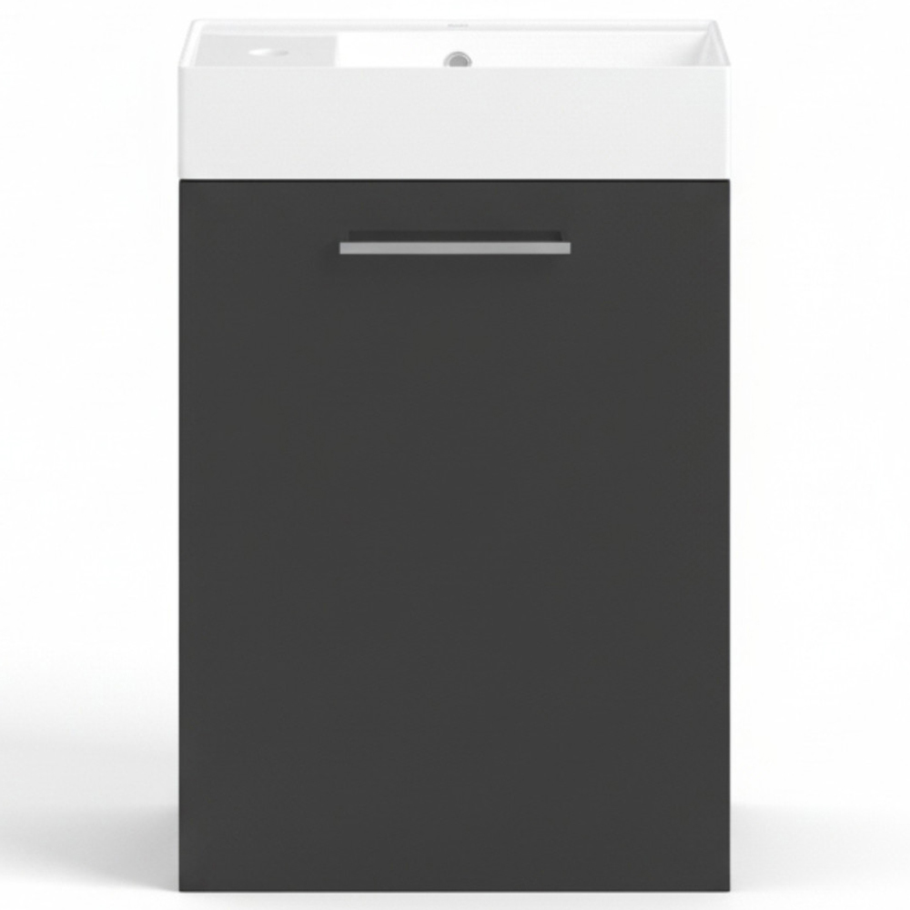 Bathstore Milford Single Door Anthracite Wall Hung Basin Unit 410mm Image 3