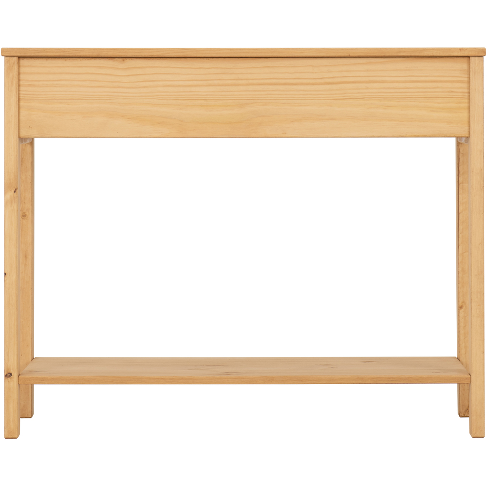 Seconique Corona Rattan 2 Drawer Distressed Wax Pine and Rattan Effect Console Table Image 6