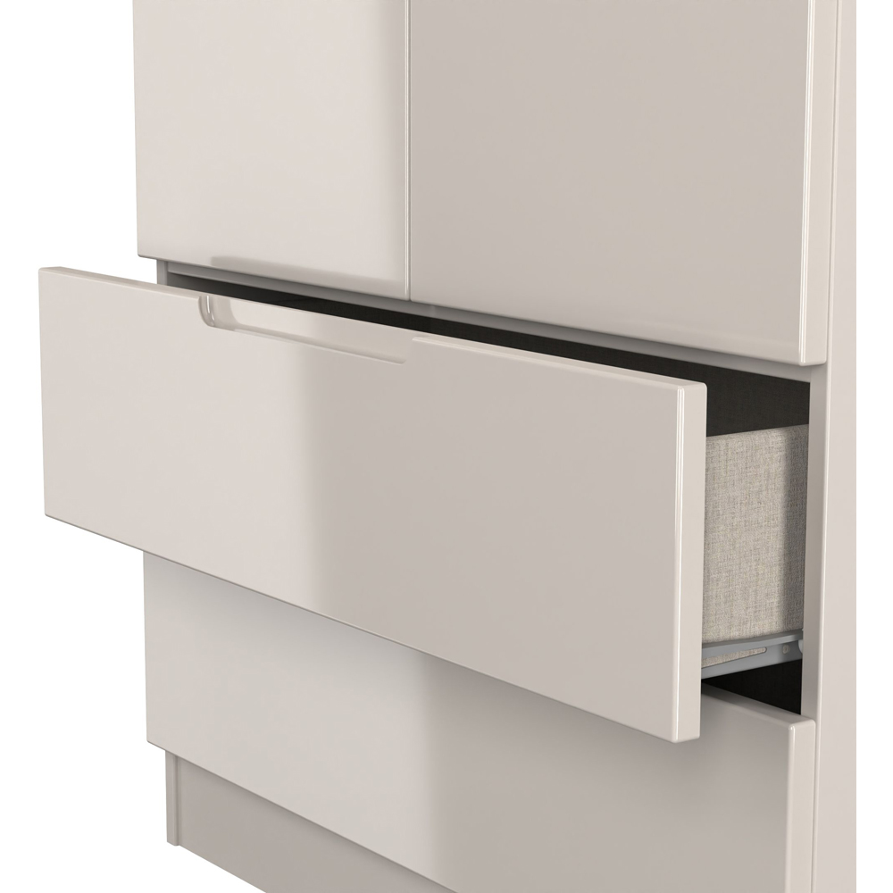 Crowndale Milan 2 Door 2 Drawer Kashmir Gloss and Kashmir Tall Wardrobe Ready Assembled Image 6