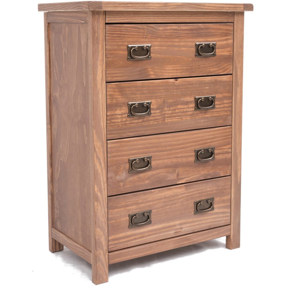 Cabinet Bits Padua 4 Drawer Light Brown Brass Drop Handle Chest of Drawers Image 3