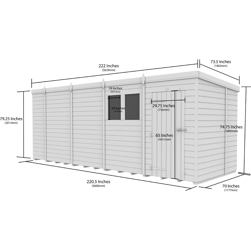 DIY Sheds 18 x 6ft Tongue and Groove Timber Pent Garden Shed Image 9