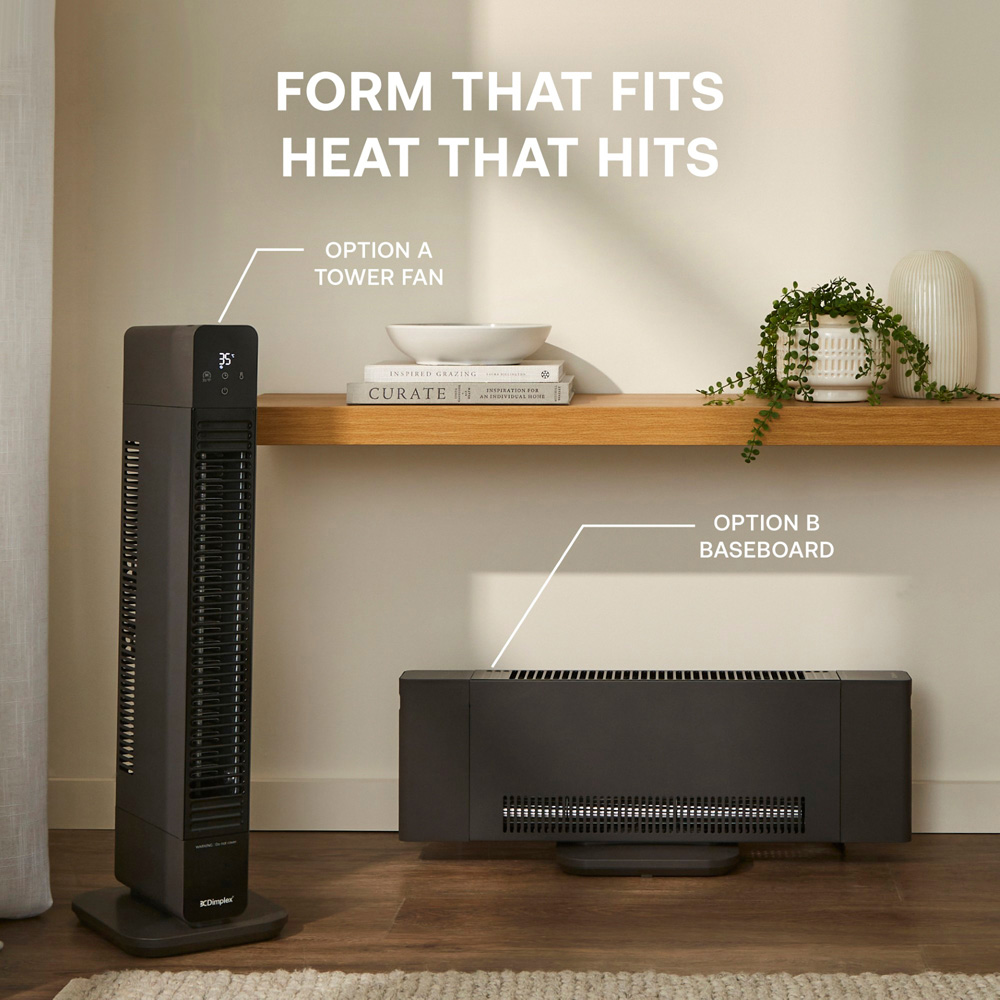 Dimplex ThermaFlex 2-in-1 Black Baseboard and Tower Fan Heater 2200W Image 4