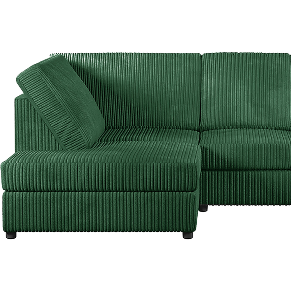 Luxor 4 Seater Green Jumbo Cord Full Back Left Hand L Shape Corner Sofa Image 3
