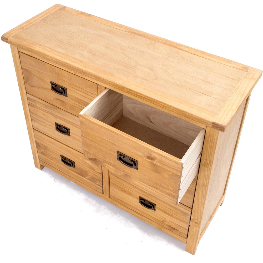 Cabinet Bits Lugo 6 Drawer Brown Brass Drop Handle Chest of Drawers Image 5