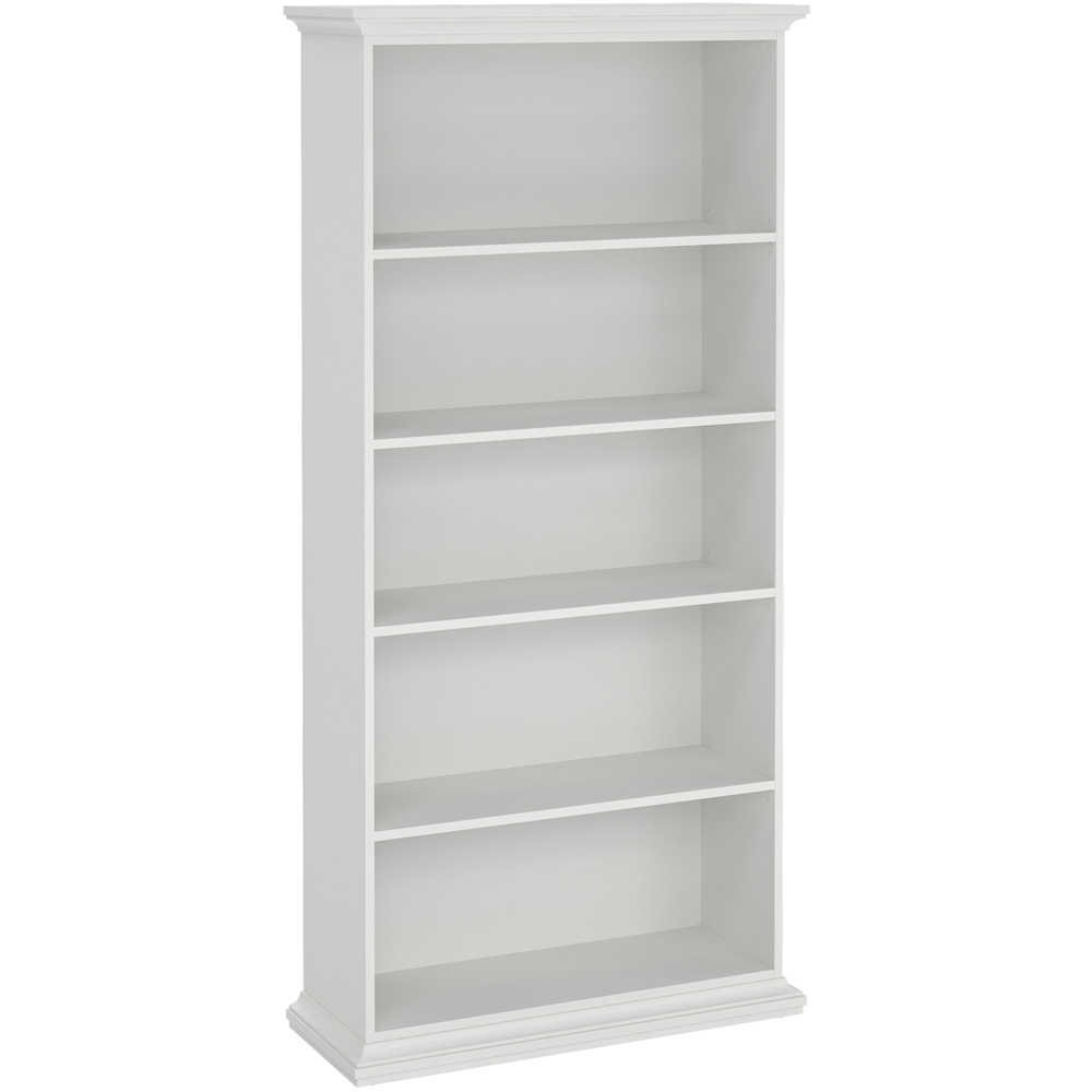 Florence Paris 5 Shelf White Tall Bookcase Image 2