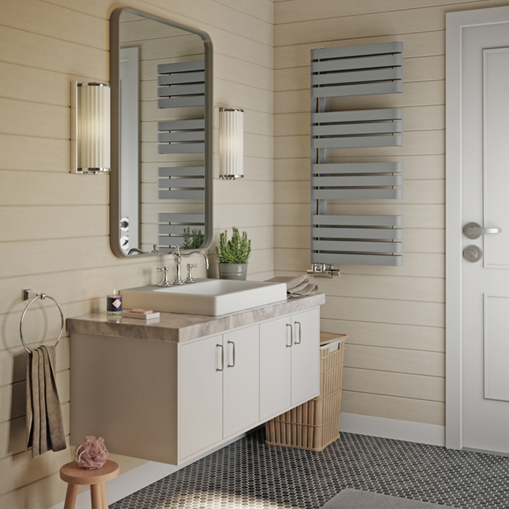 Terma Warp S Salt n Pepper Heated Towel Rail 2605 BTU 1110 x 500mm Image 8