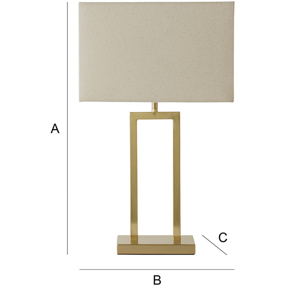 ValueLights Gloria Gold Double Stem Metal LED Table Lamp with Rectangular Lamp Shade Image 7