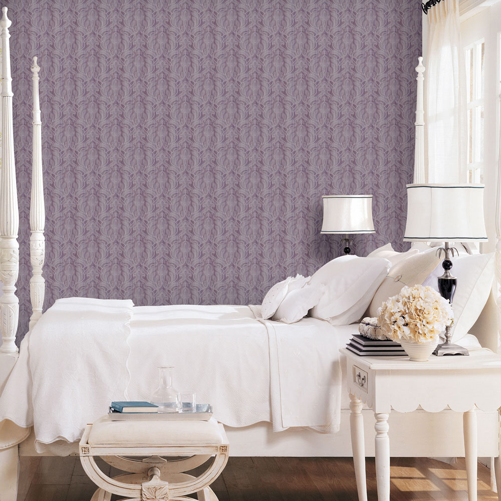Galerie Nordic Elements Paisley Damask Purple Lilac Wallpaper Image 2