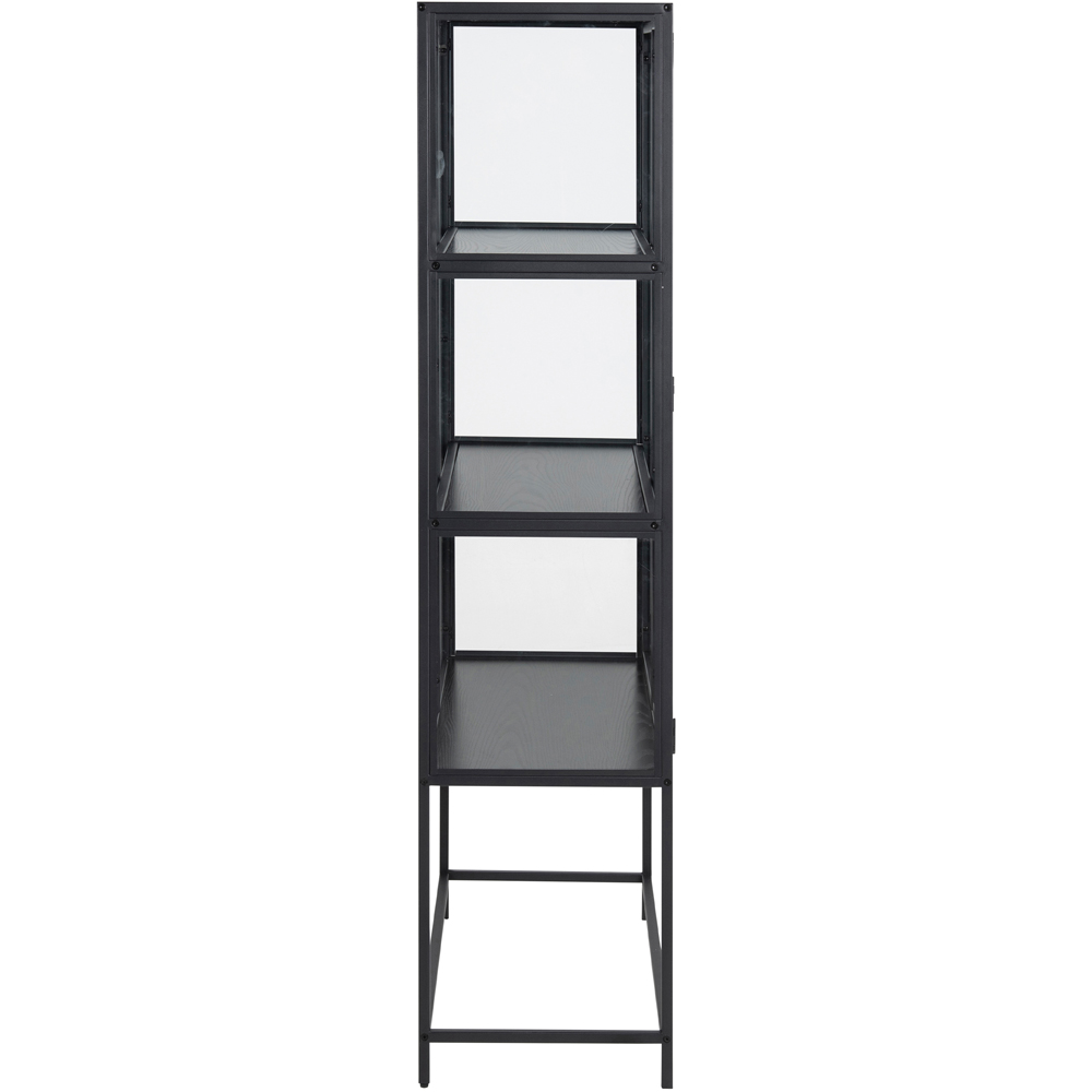 Florence Seaford 2 Door Black Glass Display Cabinet Image 4