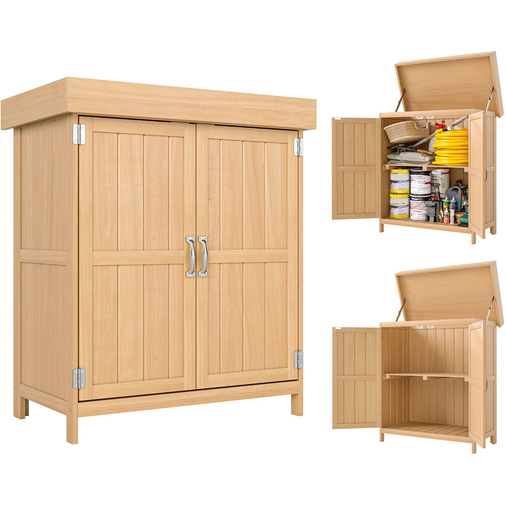 Outsunny 2.5 x 1.4ft Burlywood Garden Shed Image 3