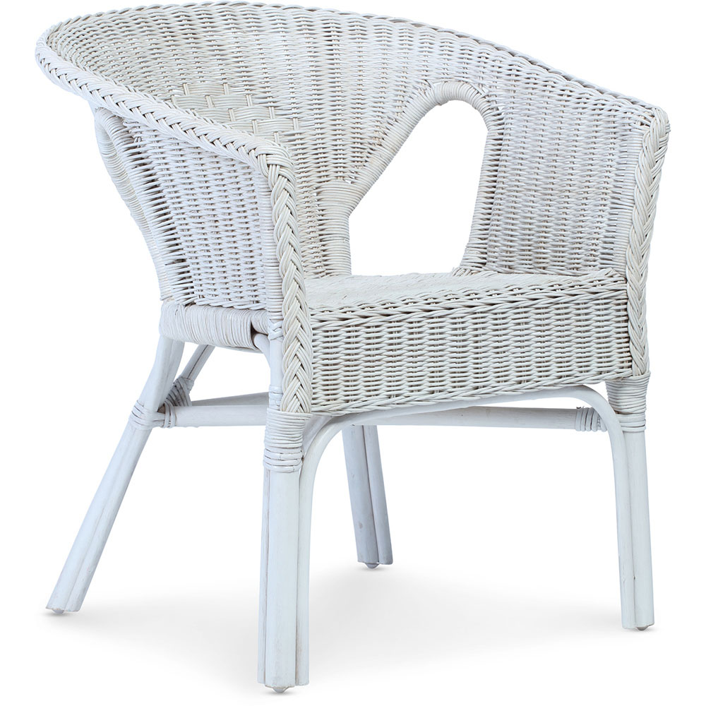 Desser White Wicker Adults Loom Chair Image 2