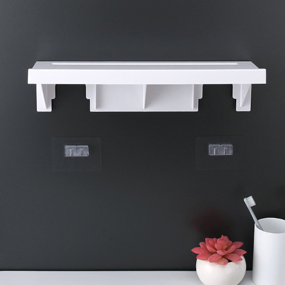 Living and Home White Self Adhesive Bathroom Floating Shelf Image 5