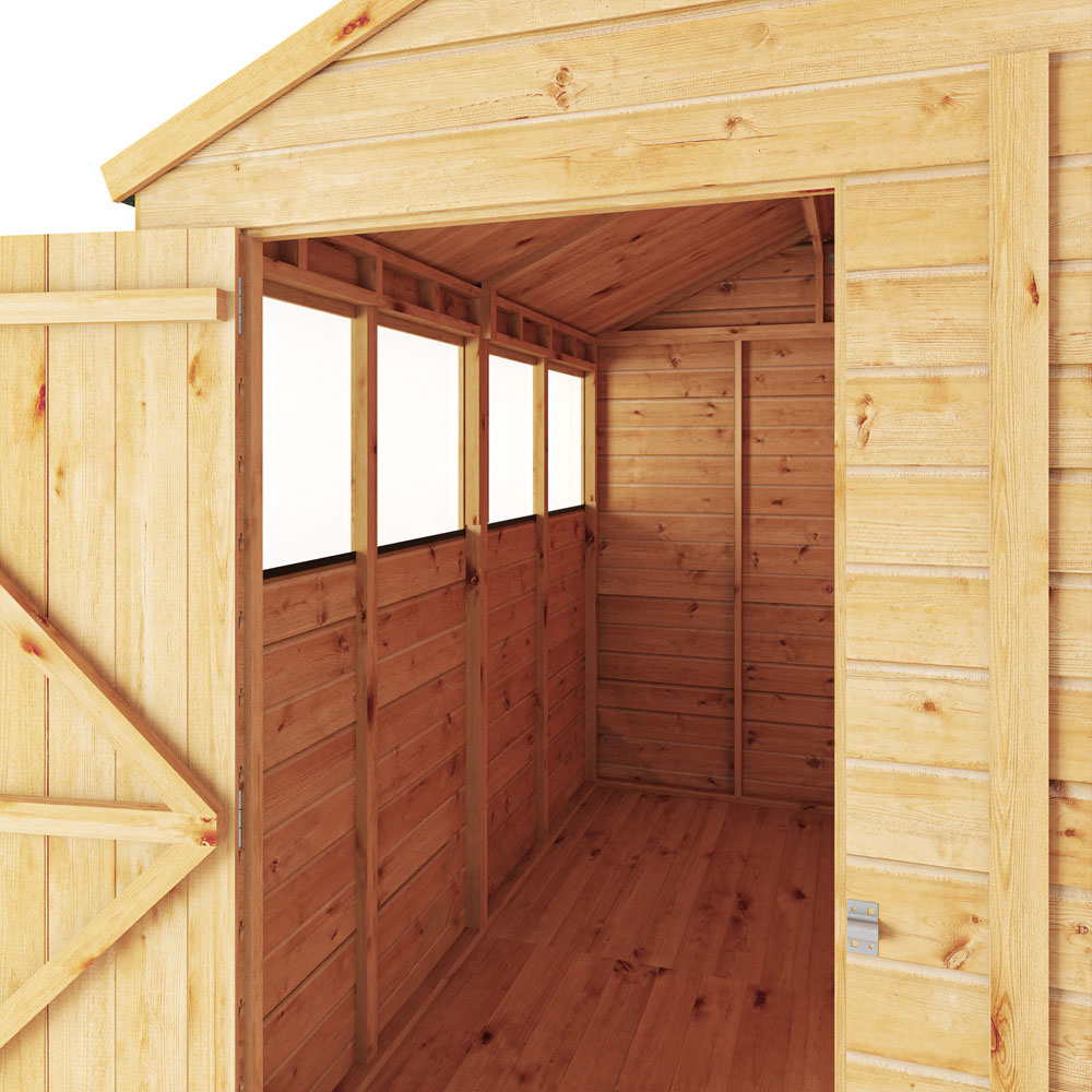 Mercia Woodsman 8 x 6ft Shiplap Glass Apex Shed Image 5