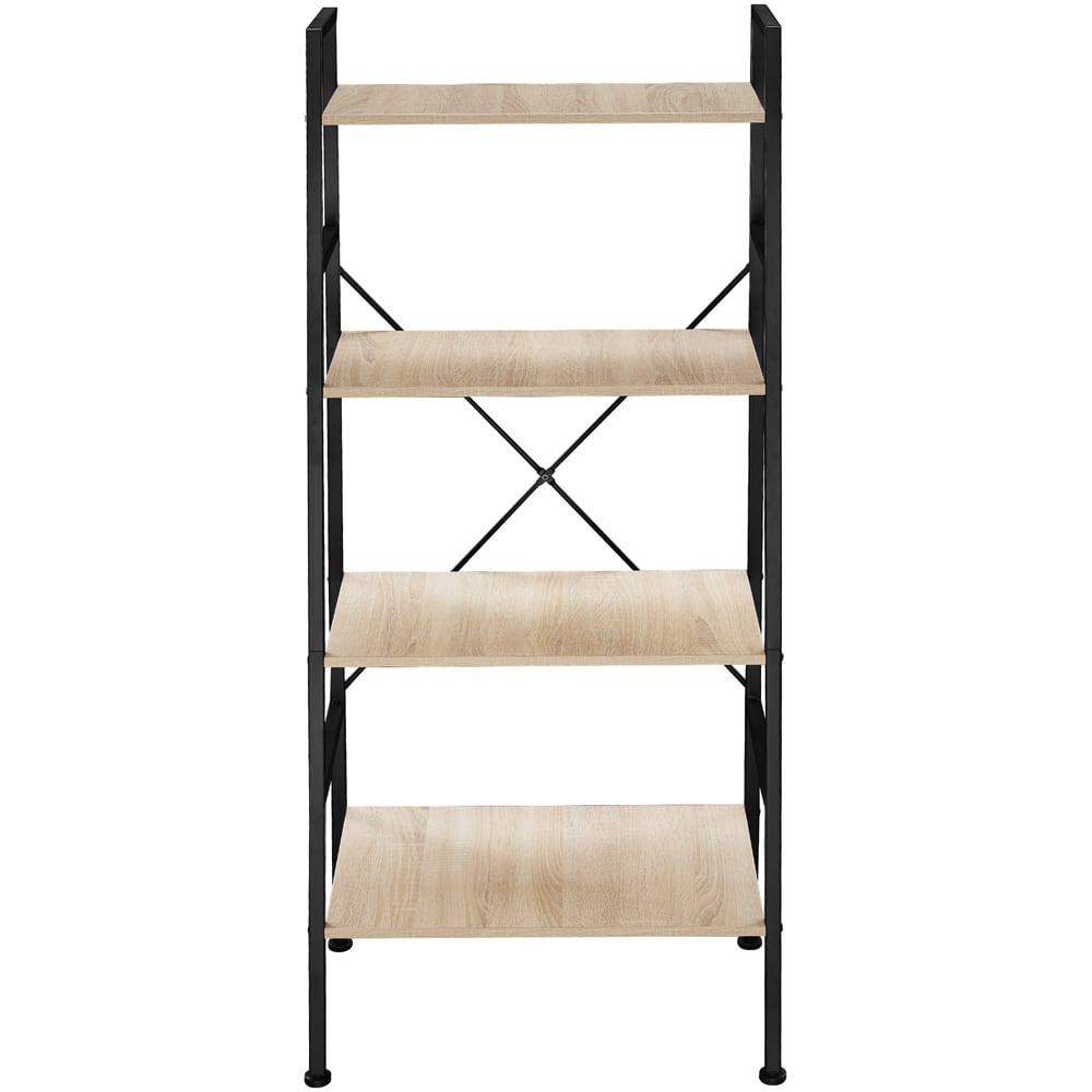 tectake Liverpool 4 Tier Light Wood Oak Sonoma Ladder Shelf Image 3