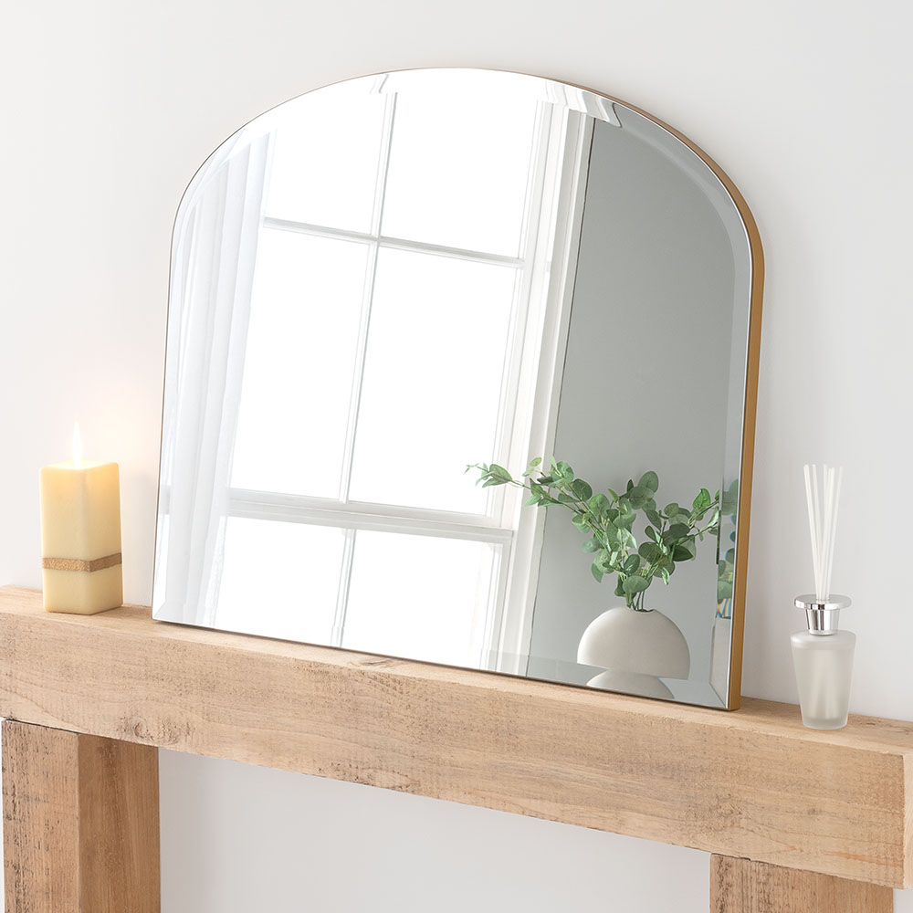Yearn Gold Arch Bevelled Overmantle Mirror 91 x 69cm Image 2