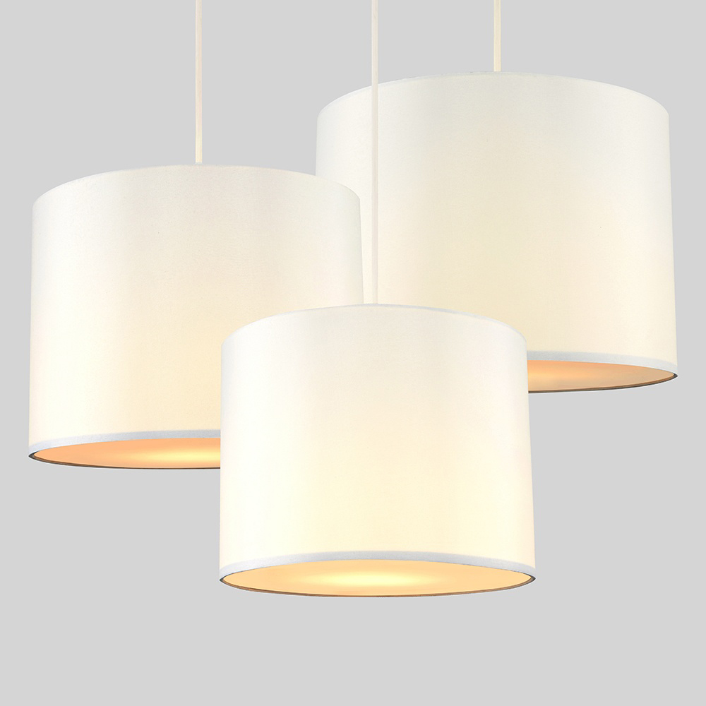 ValueLights Torbery Cream Nesting Ceiling Light Shade 3 Pack Image 4