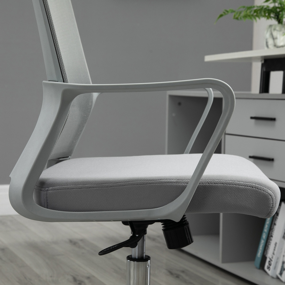 Portland Grey Mesh Swivel Office Desk Chair Image 3