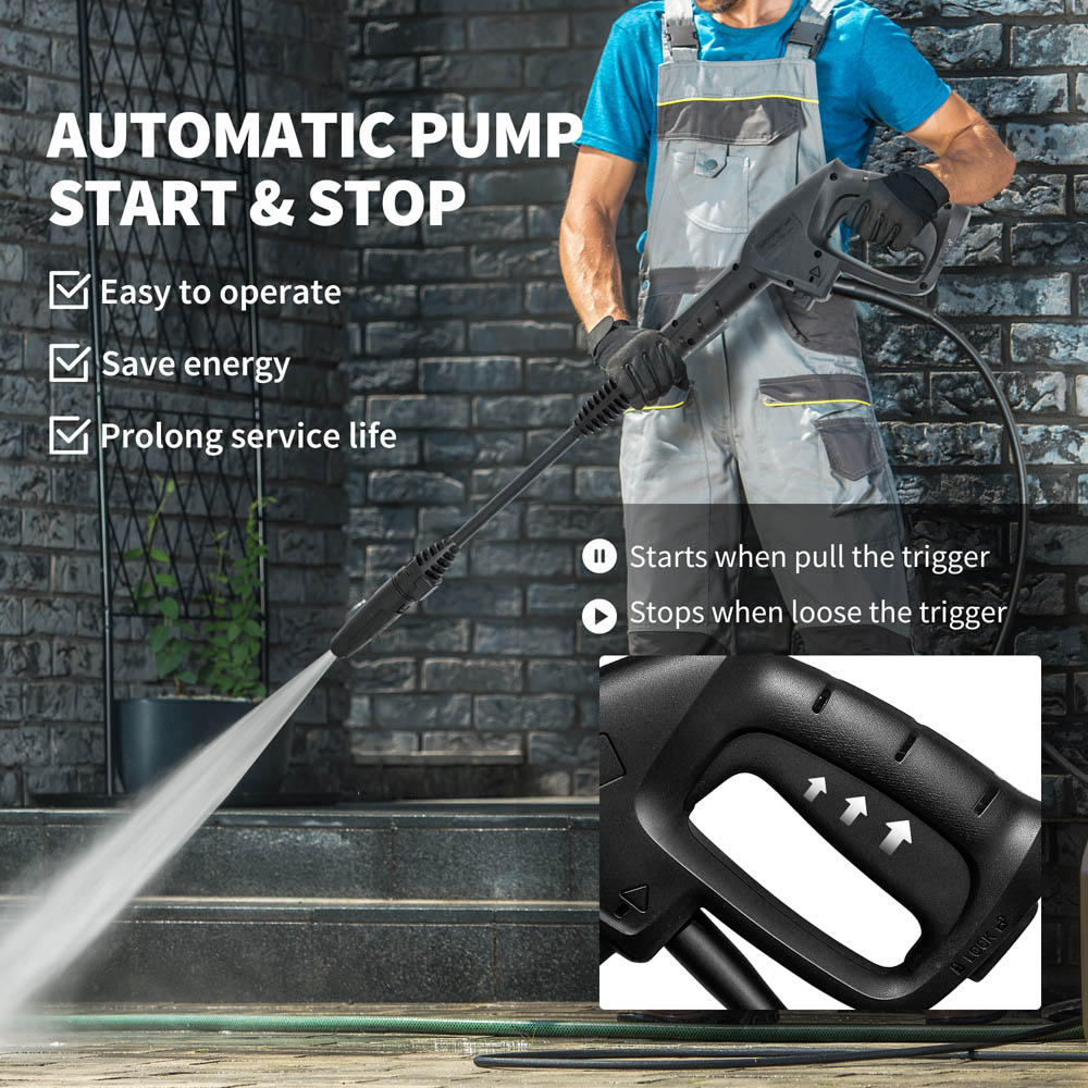 Outsunny 1800W Blue Pressure Power Washer with Adjustable Nozzle 150Bar Image 6
