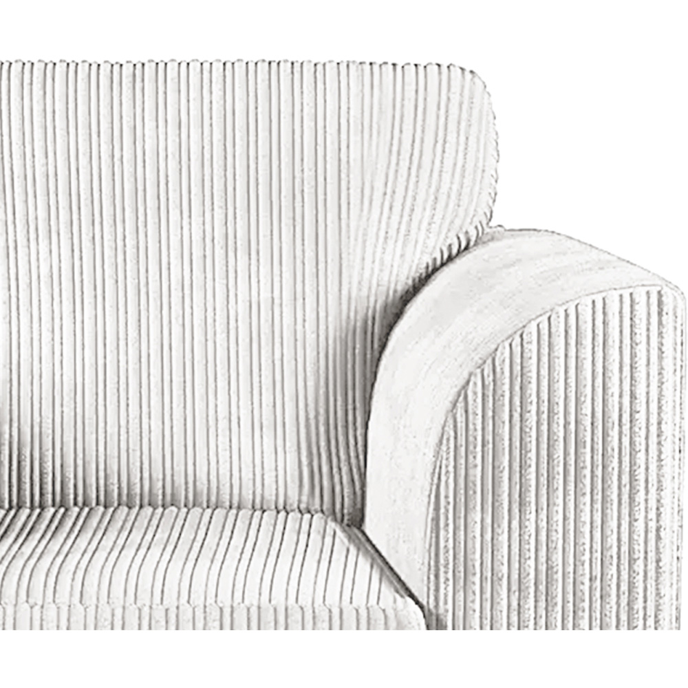 Luxor Single Seater Silver Jumbo Cord Armchair Image 3