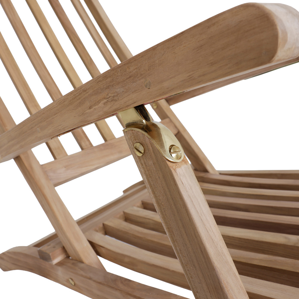 Charles Bentley Teak Steamer Sun Lounger Image 6