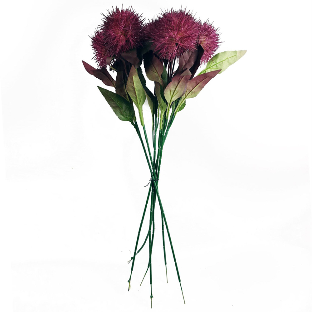 Leaf Globe Thistle Purple Ball Single Stem Artificial Flower 6 Pack Image 1