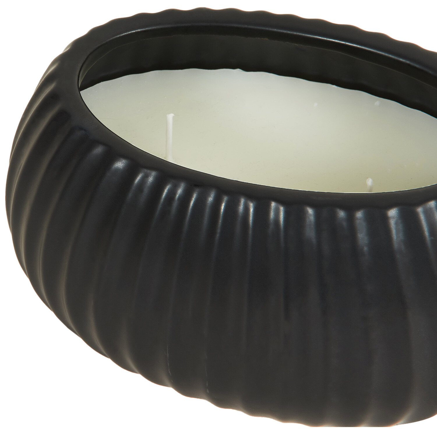 Oval Ribbed Citronella Candle - Black or White Image 4