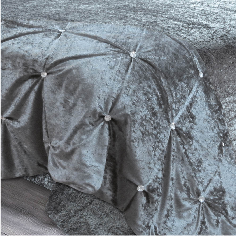 Intimates Rienzo Super King Size Silver Diamante Duvet Set Image 3
