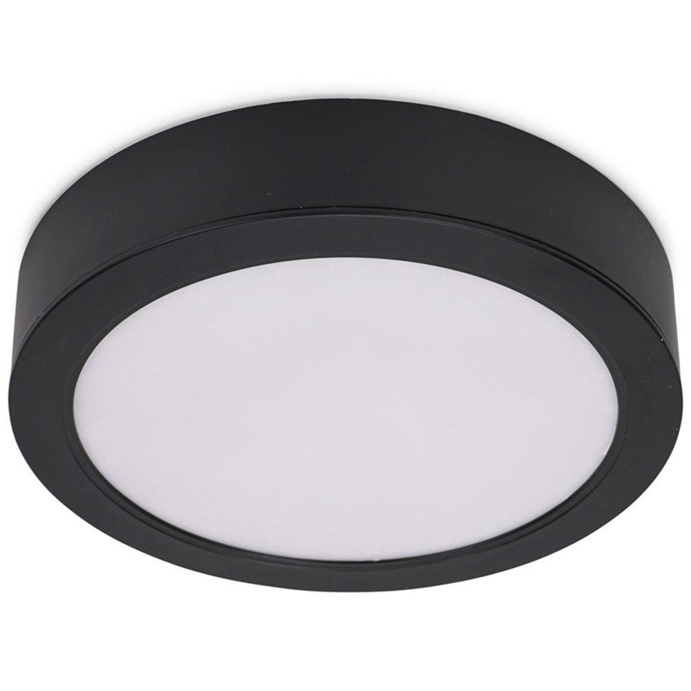 ValueLights Lacey Black Round 24W LED Flush Ceiling Light Image 1