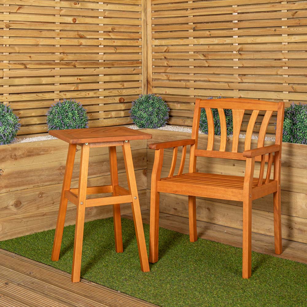 Samuel Alexander Kapalua Wooden Slatted Garden Side Table 73 x 45cm Image 3