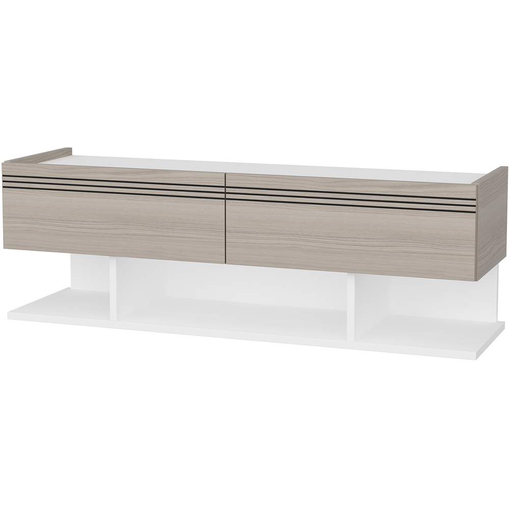 Decorotika Kase 2 Door 3 Shelf White and Cordoba Oak TV Unit Image 2