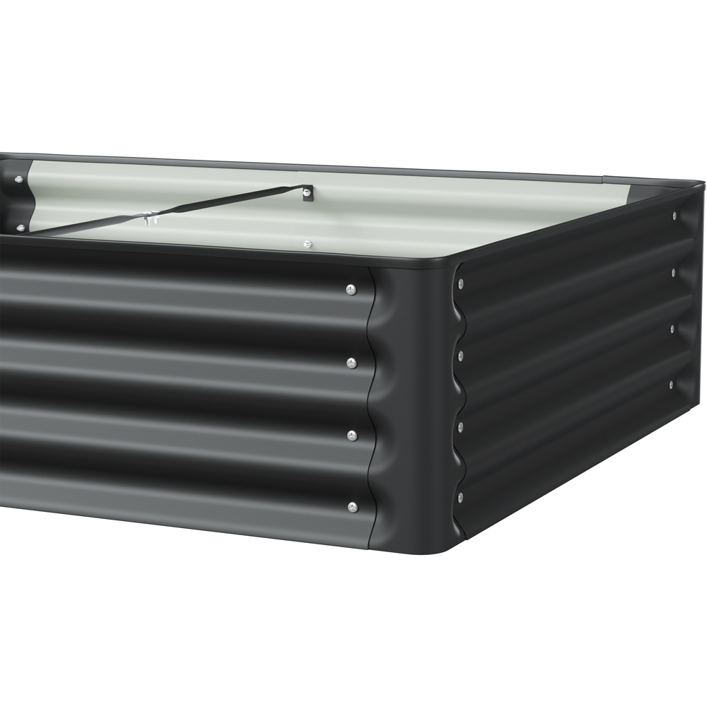 Living and Home Black Rectangular Galvanised Steel Raised Garden Bed 120 x 90cm Image 4