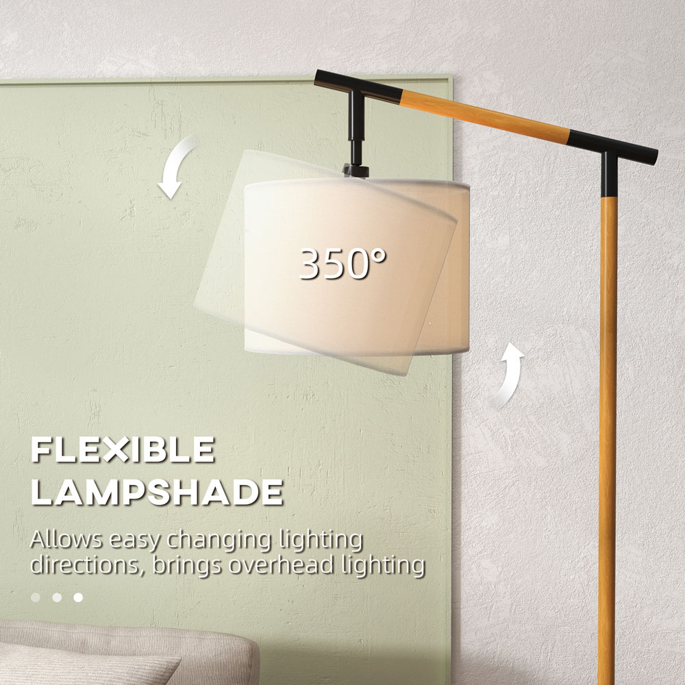 Portland Brown 350 Degree Rotating Floor Lamp with LED Bulb Image 5