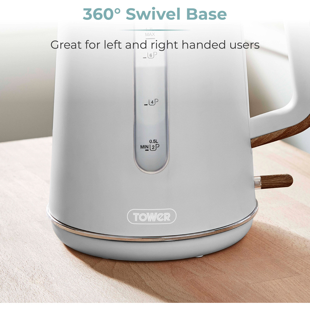 Tower Scandi EEJB288 Grey 2 Slice Toaster with 1.7L Kettle Set Image 4