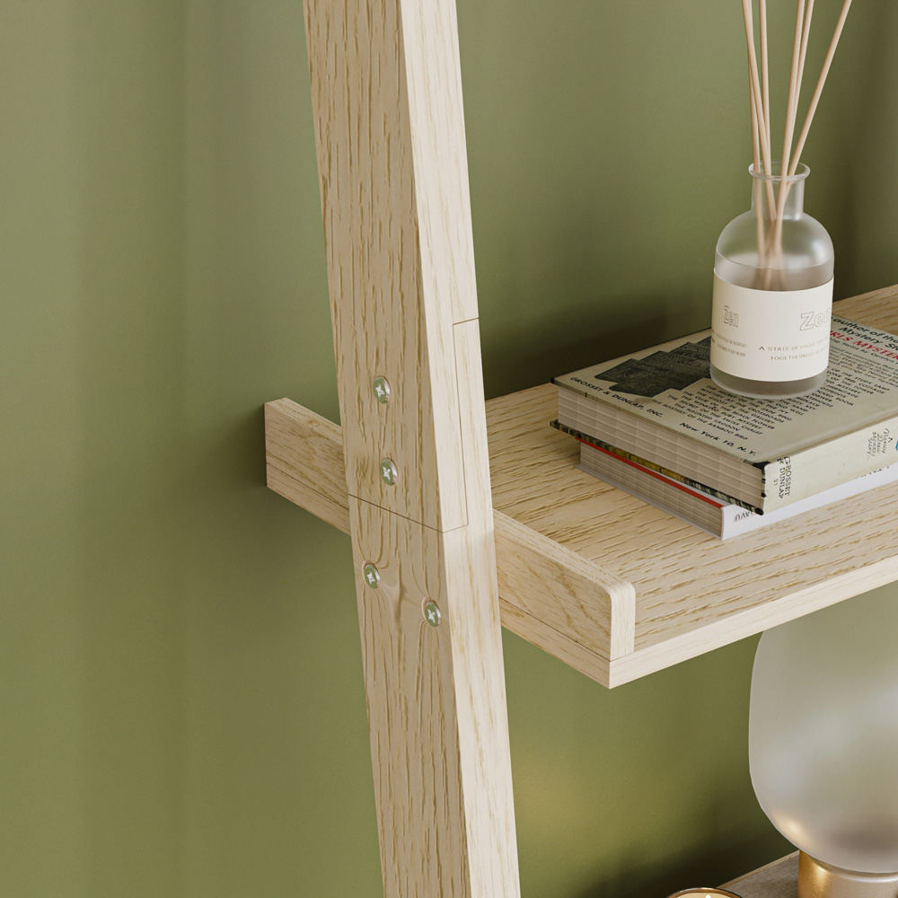 Vida Designs York 5 Shelf Pine Ladder Bookcase Image 5