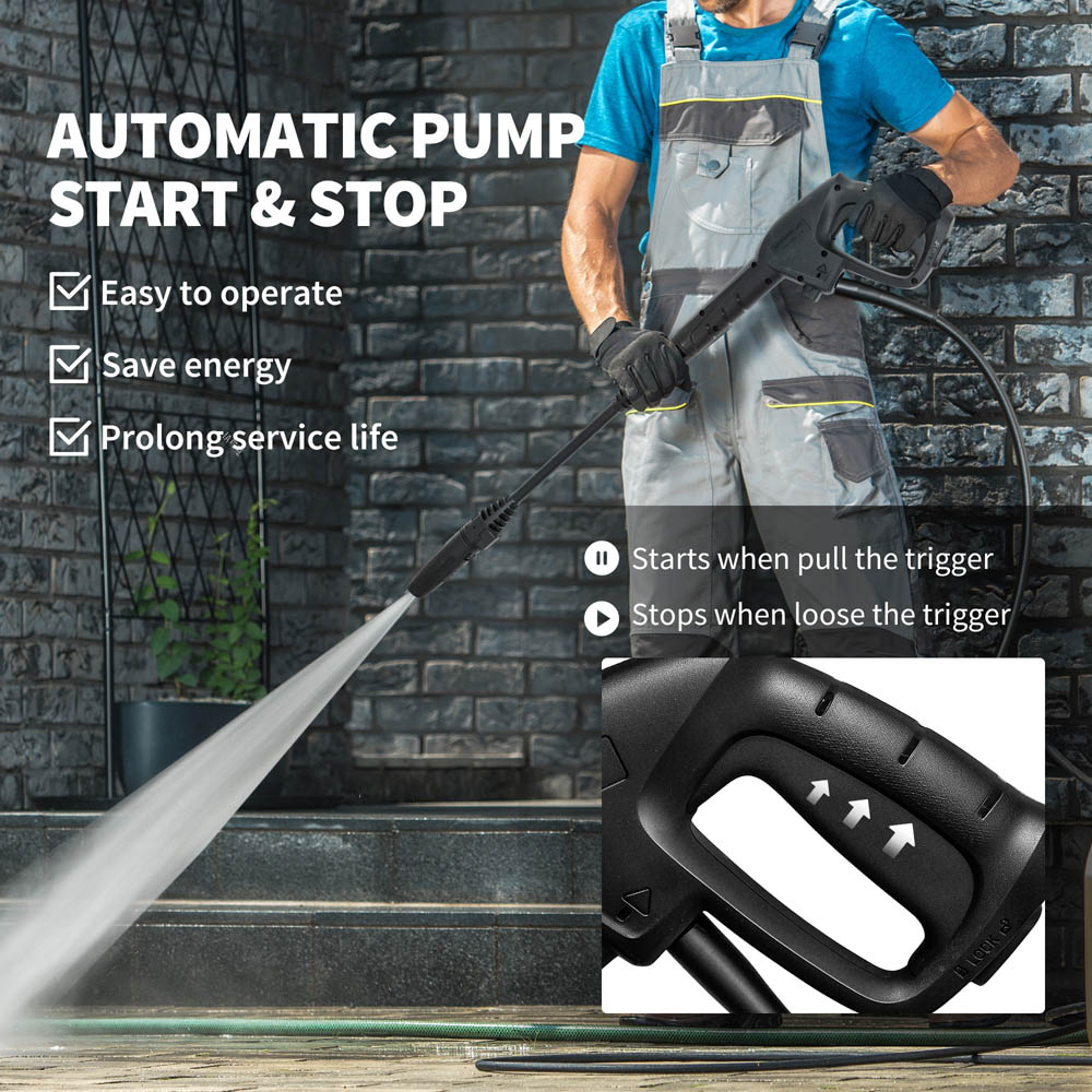 Outsunny 1800W Green Pressure Power Washer with 6m Hose and Hose Reel 150Bar Image 6