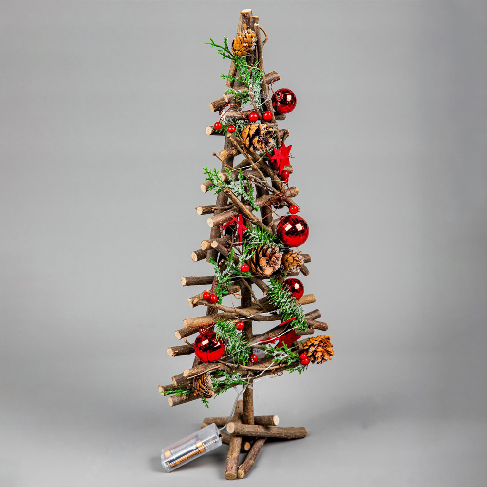 Shatchi Red LED Twig Wood Christmas Tree 50cm Image 3