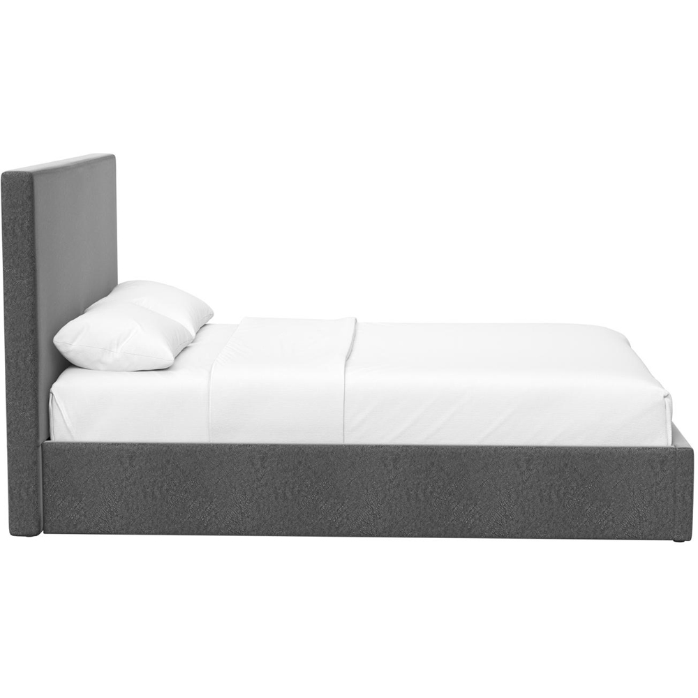 FWStyle Rufford Double Grey Fossil Front Lift Ottoman Bed Frame with Padded Headboard Image 7